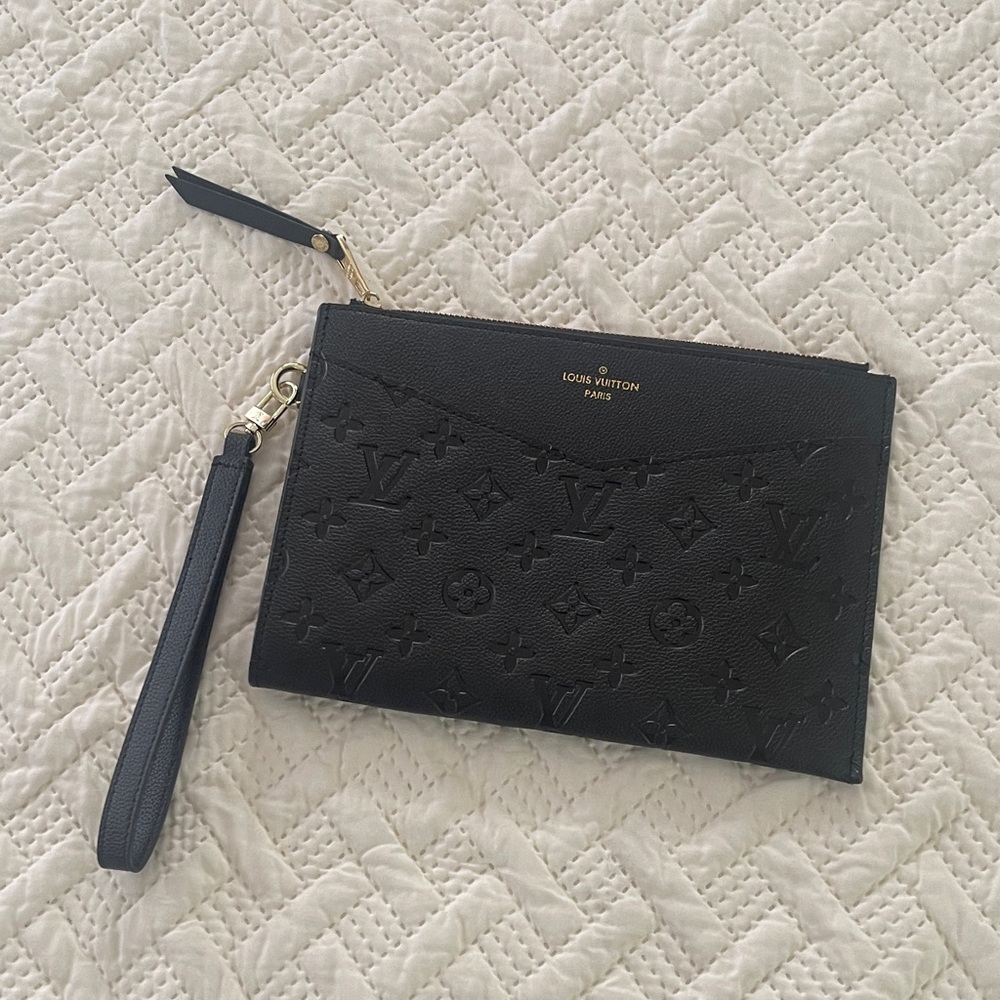 Louis Vuitton Black Embossed Clutch